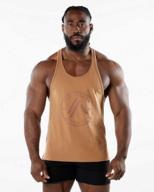 Tank Top Alphalete Dynasty Stringer Hombre Amarillos | Mexico-940378