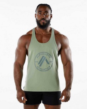 Tank Top Alphalete Dynasty Stringer Hombre Verdes | Mexico-087356