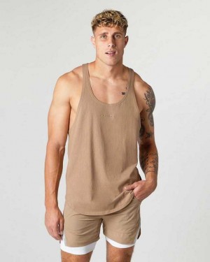 Tank Top Alphalete Heavy Algodon Core Stringer Hombre Marrom | Mexico-869423