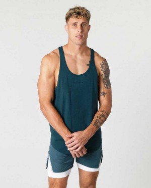 Tank Top Alphalete Heavy Algodon Core Stringer Hombre Azules | Mexico-859416