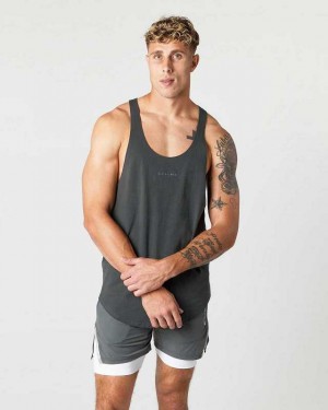 Tank Top Alphalete Heavy Algodon Core Stringer Hombre Grises | Mexico-604579