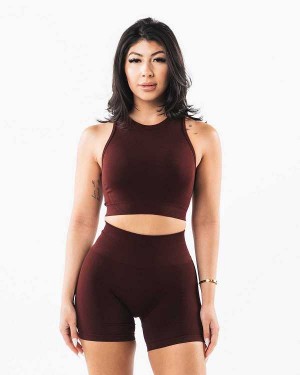 Tank Top Alphalete Stratus Crop Mujer Rojos | Mexico-875942