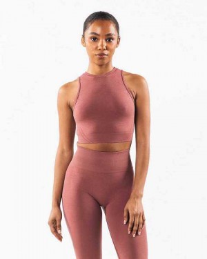 Tank Top Alphalete Stratus Crop Mujer Rojos | Mexico-621304