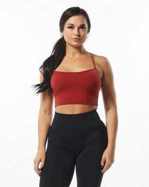 Tank Top Alphalete Ultrasoft Camisole Mujer Rojos | Mexico-931276