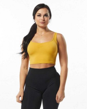 Tank Top Alphalete Ultrasoft Square Neck Mujer Amarillos | Mexico-872951