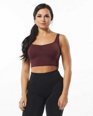 Tank Top Alphalete Ultrasoft Square Neck Mujer Rojos | Mexico-082549