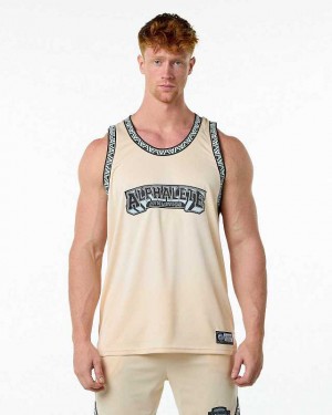 Tank Top Alphalete Varsity Basketball Hombre Marrom | Mexico-135907