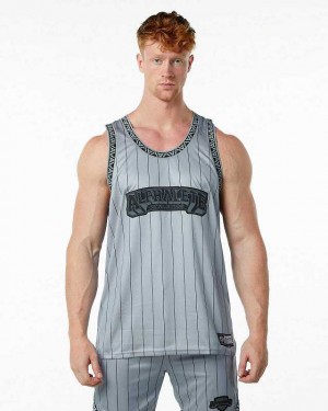 Tank Top Alphalete Varsity Basketball Hombre Grises | Mexico-789631