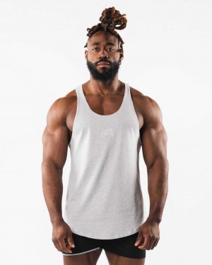 Tank Top Alphalete Wolf Head Raw Cut Hombre Grises | Mexico-438165