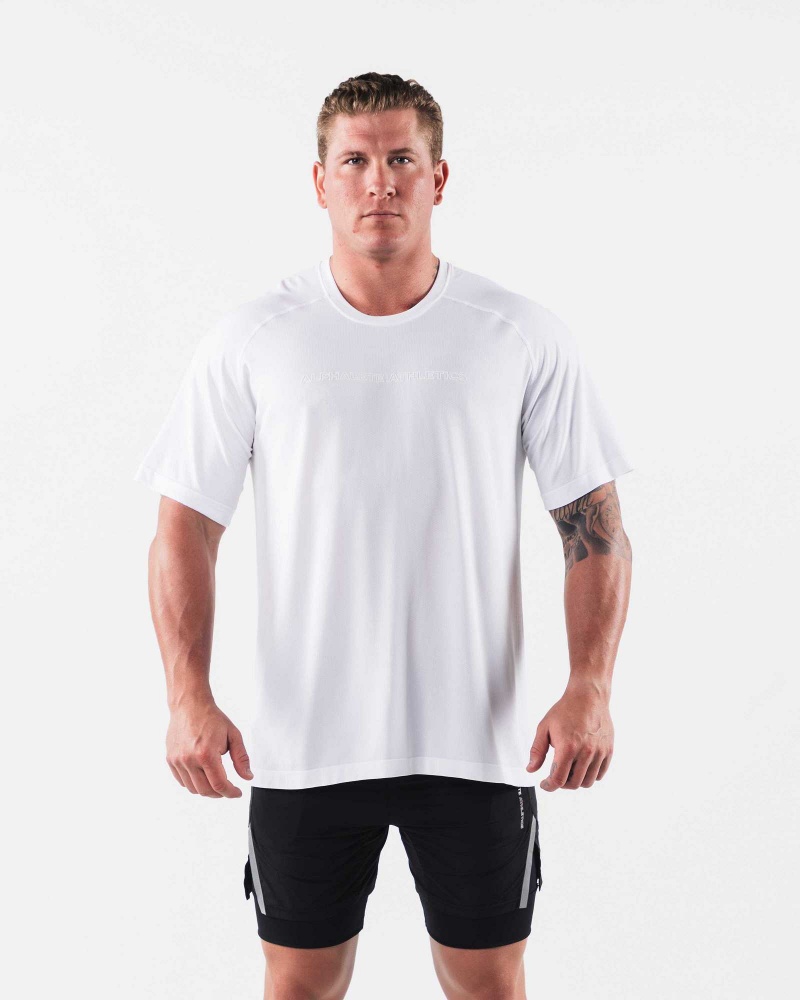 Camisa Manga Corta Alphalete AA Airtech Hombre Blancos | Mexico-742895