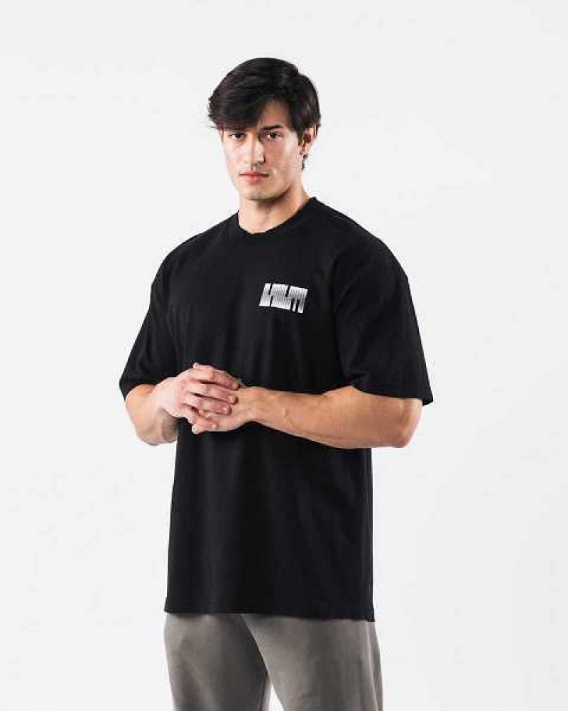 Camisa Manga Corta Alphalete Cryptic Unisex Negros | Mexico-597168