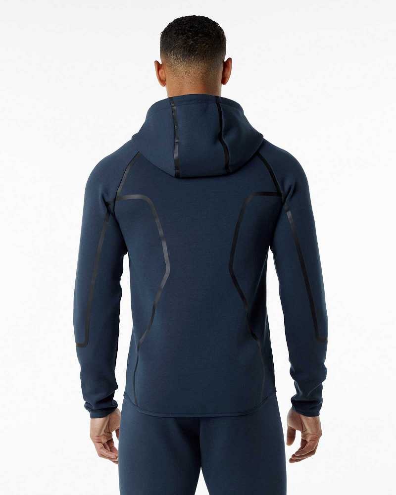 Chamarras Alphalete ELMTS Atléticos Hombre Azules | Mexico-257418