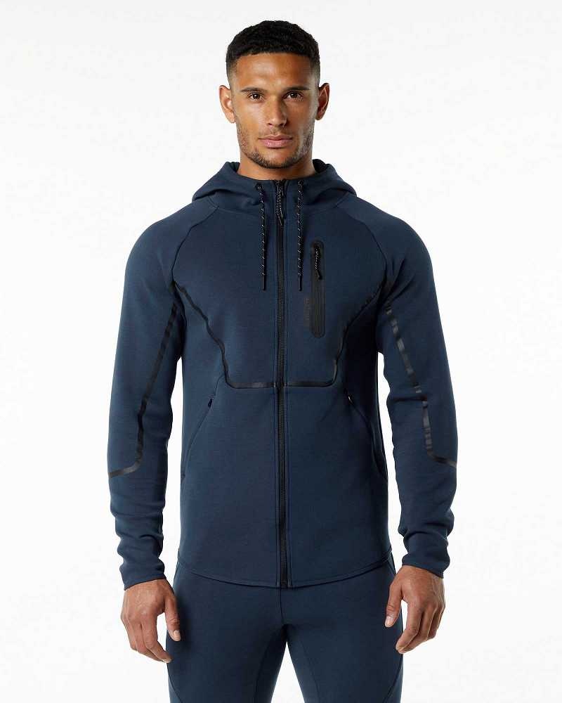 Chamarras Alphalete ELMTS Atléticos Hombre Azules | Mexico-257418