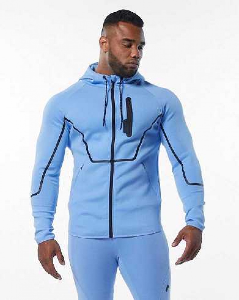 Chamarras Alphalete ELMTS Atléticos Hombre Azules Claro | Mexico-761403