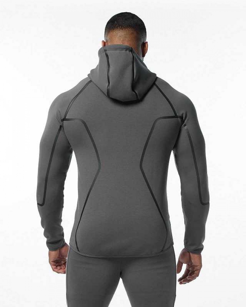 Chamarras Alphalete ELMTS Atléticos Hombre Grises | Mexico-549203