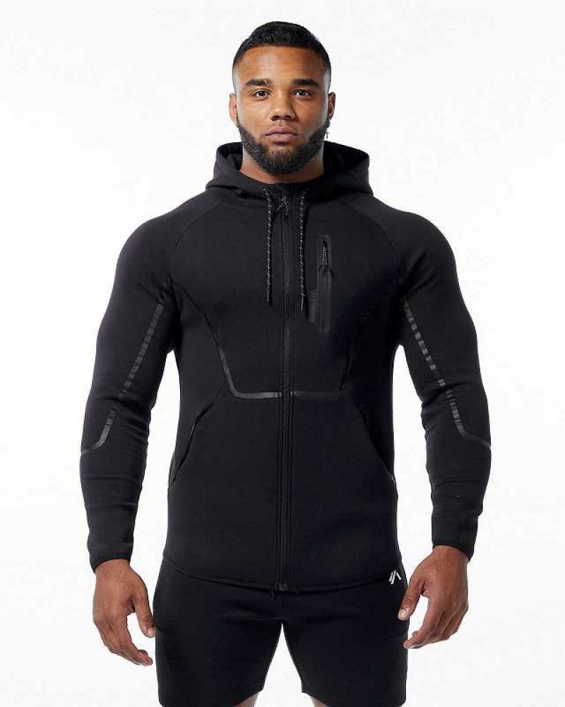 Chamarras Alphalete ELMTS Atléticos Hombre Negros | Mexico-014269