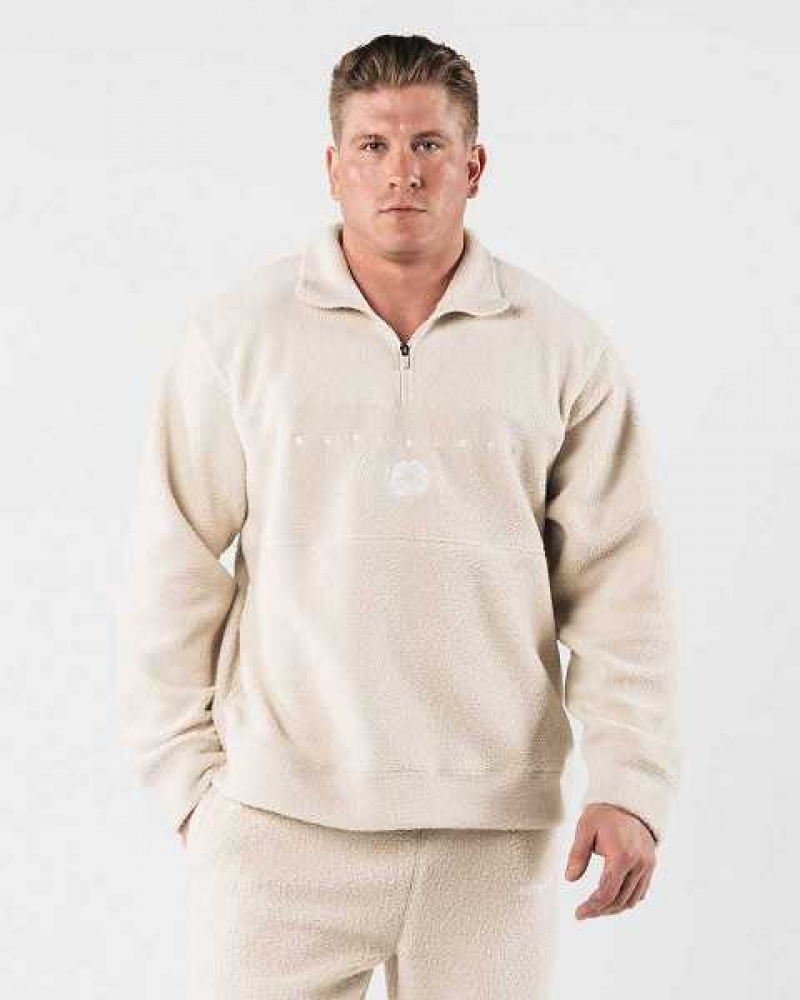 Chamarras Alphalete King Quarter Zip Unisex Marrom | Mexico-852619