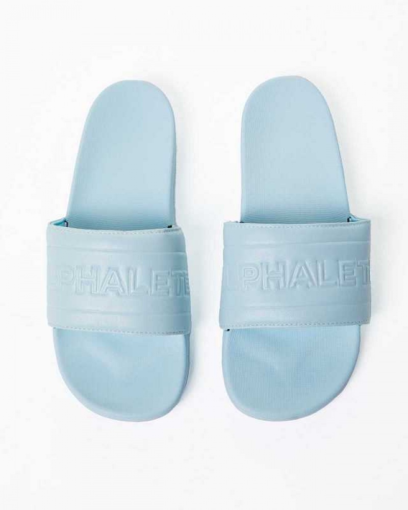 Chanclas Alphalete Essential Core Unisex Azules Claro | Mexico-635810