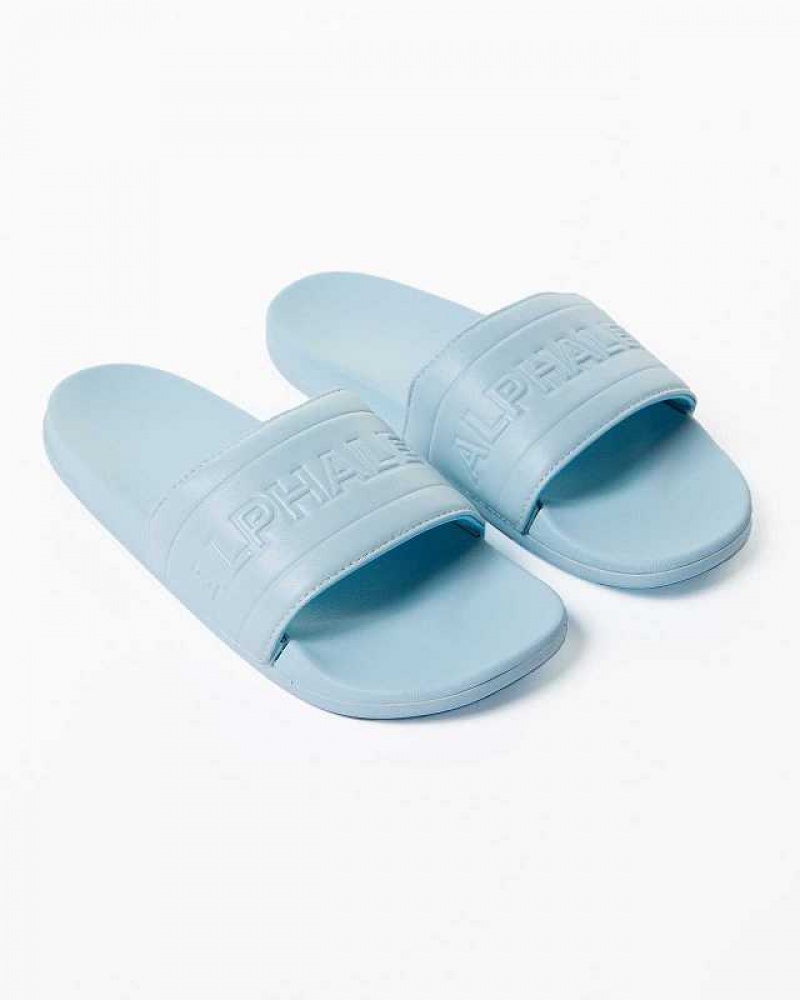 Chanclas Alphalete Essential Core Unisex Azules Claro | Mexico-635810