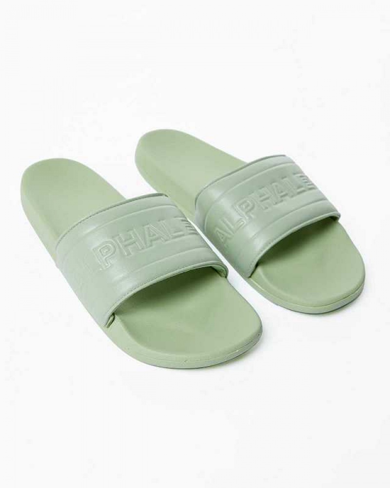 Chanclas Alphalete Essential Core Unisex Verdes Claro | Mexico-162798