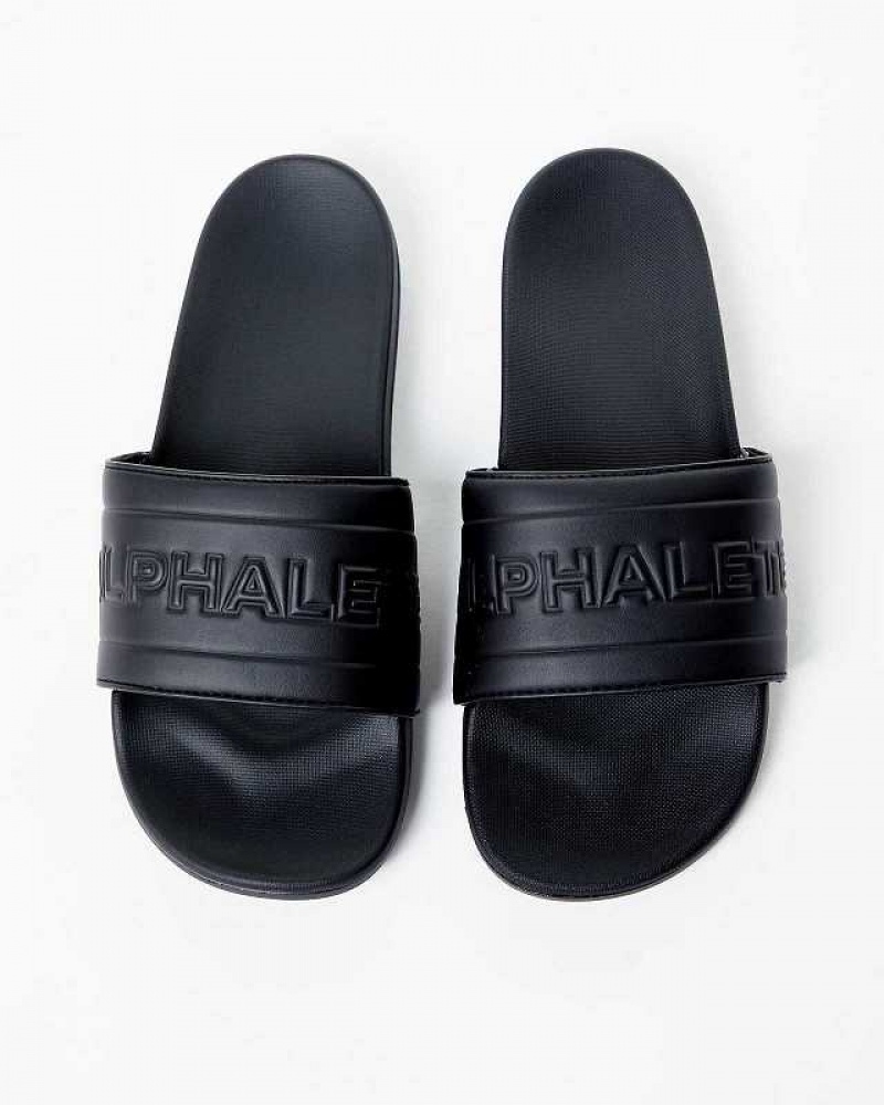 Chanclas Alphalete Essential Core Unisex Negros | Mexico-945120