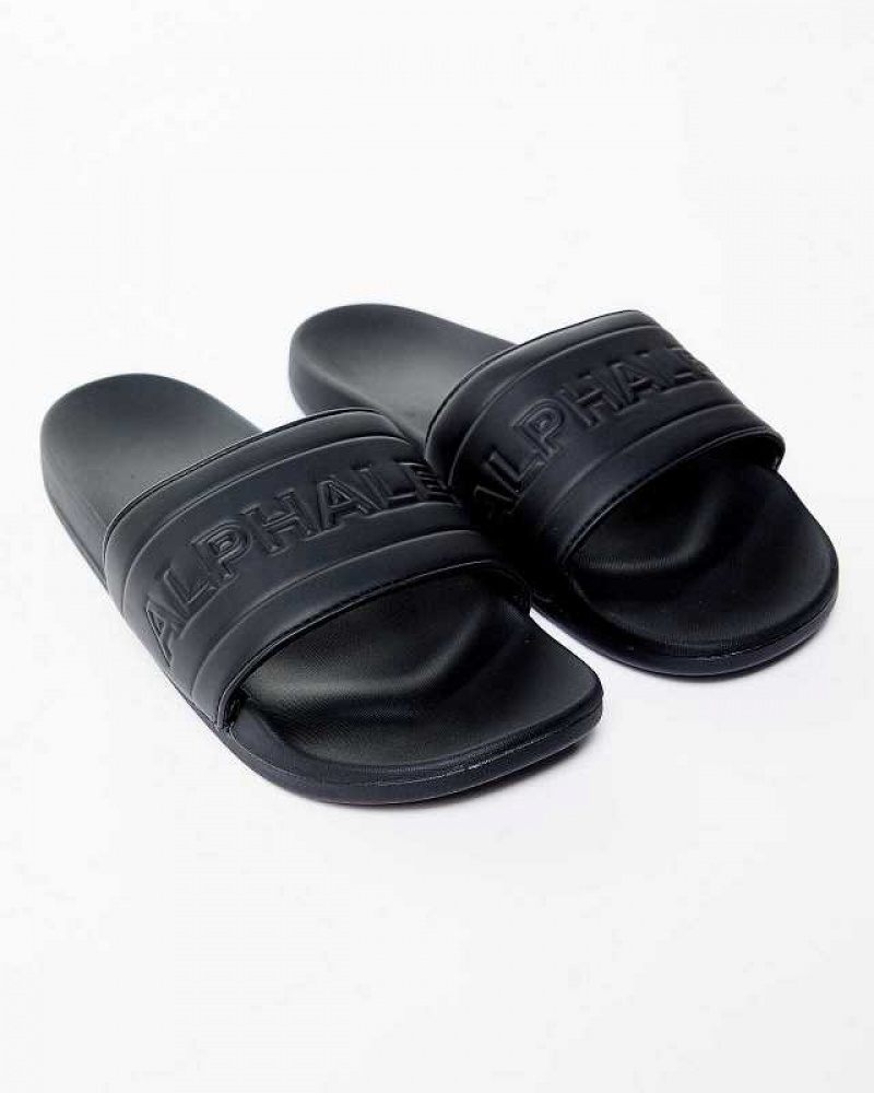 Chanclas Alphalete Essential Core Unisex Negros | Mexico-945120