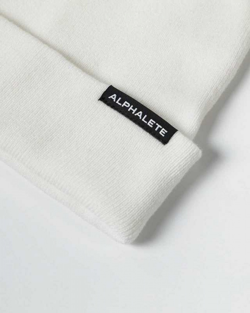 Gorro Alphalete Essential Foldover Unisex Blancos | Mexico-385176