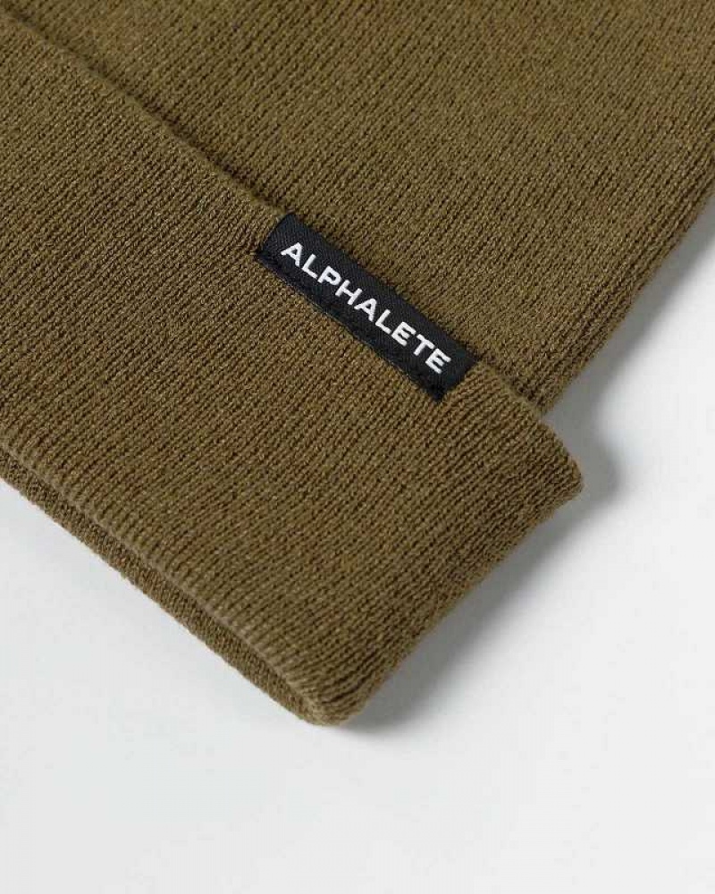 Gorro Alphalete Essential Foldover Unisex Verdes | Mexico-359271