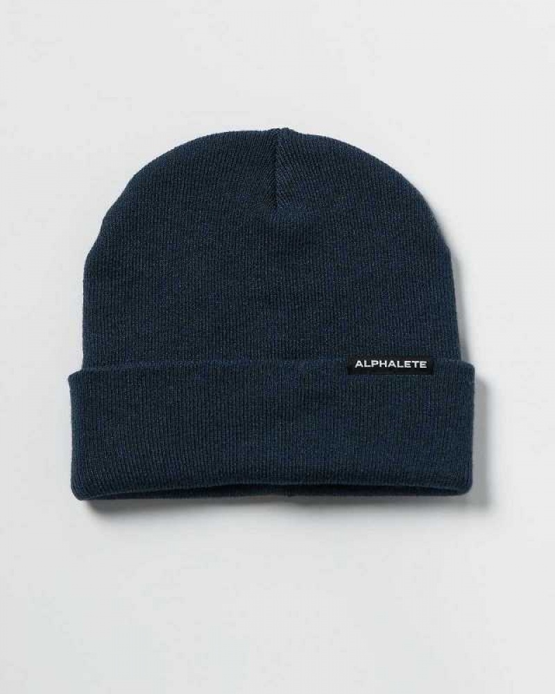 Gorro Alphalete Essential Foldover Unisex Azules | Mexico-107593