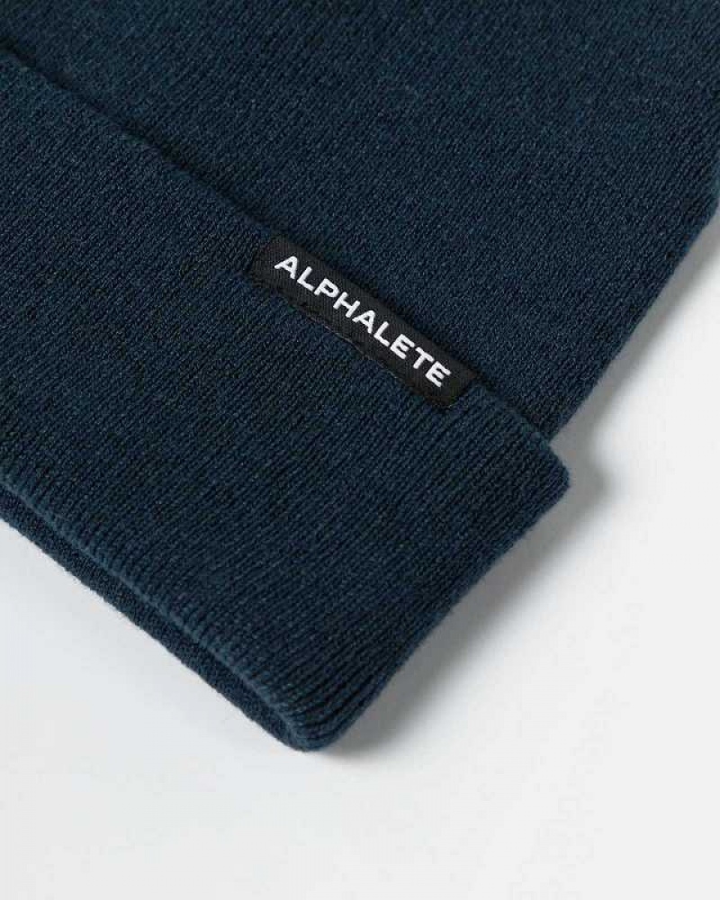 Gorro Alphalete Essential Foldover Unisex Azules | Mexico-107593