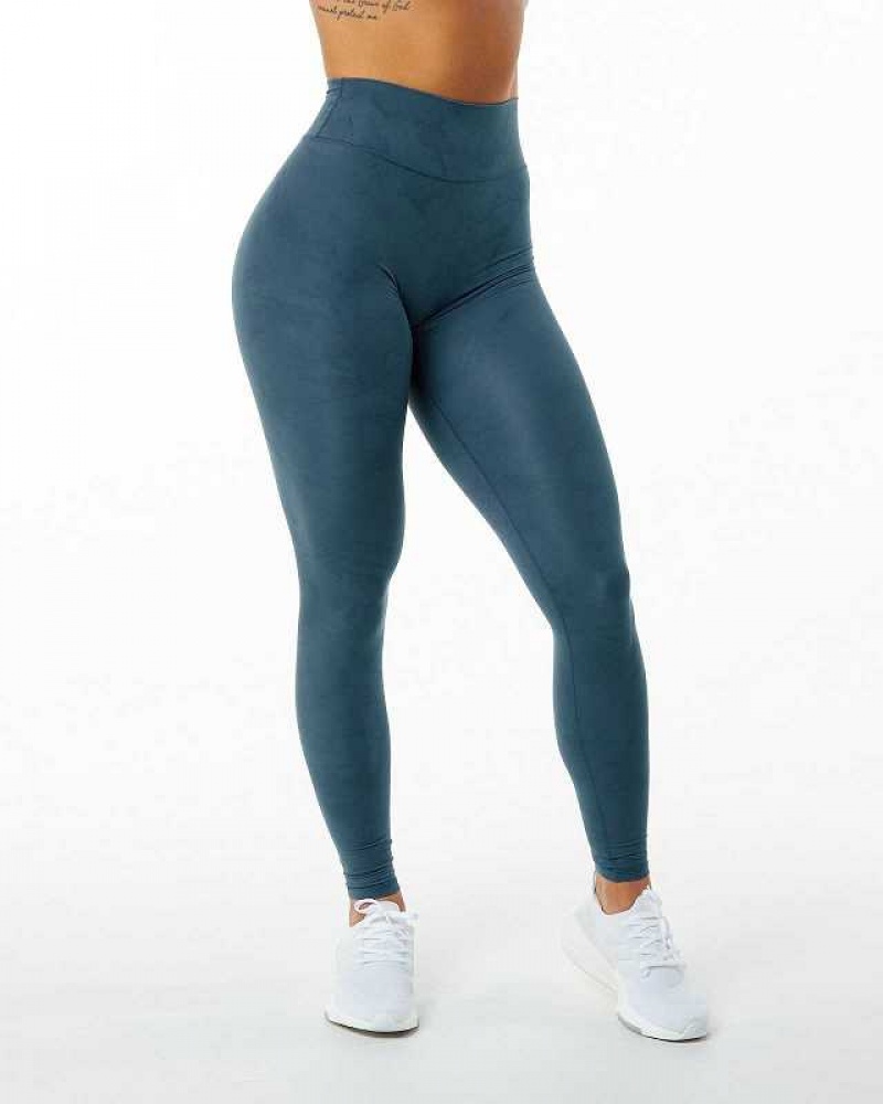 Leggins Alphalete Alphalux Wonder Mujer Azules | Mexico-092487