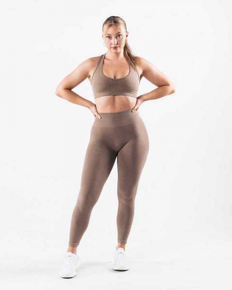 Leggins Alphalete Amplify Contour Mujer Marrom | Mexico-845730