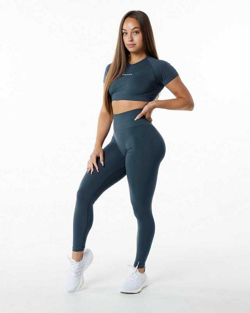 Leggins Alphalete Amplify Mujer Azules | Mexico-436980