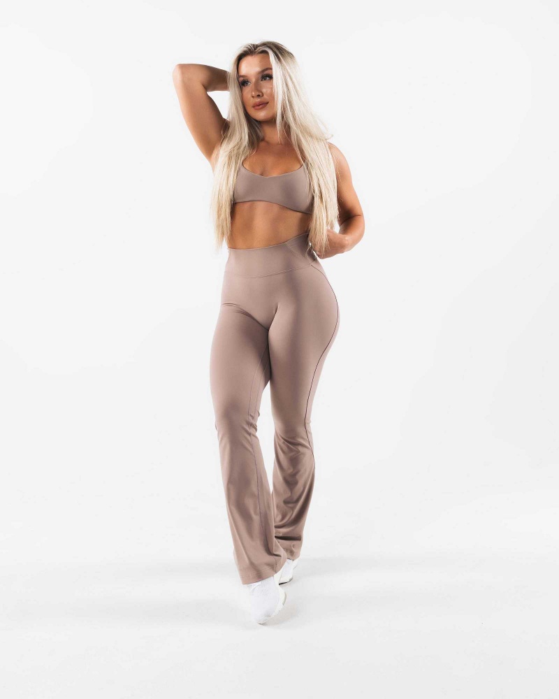 Leggins Alphalete Aura Flared Mujer Marrom | Mexico-657308