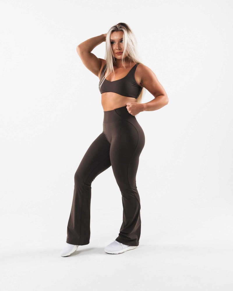 Leggins Alphalete Aura Flared Mujer Marrom | Mexico-965730