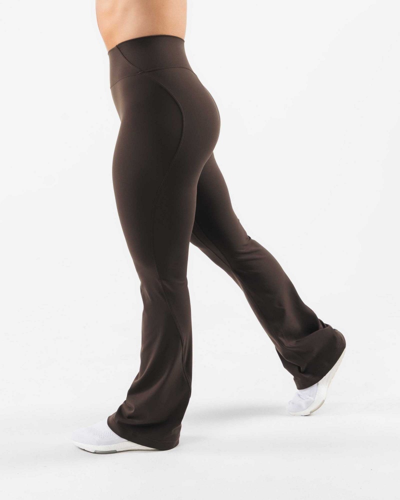 Leggins Alphalete Aura Flared Mujer Marrom | Mexico-965730