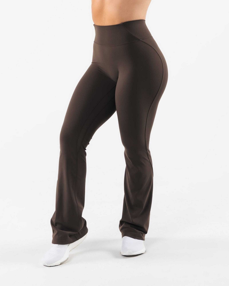 Leggins Alphalete Aura Flared Mujer Marrom | Mexico-965730