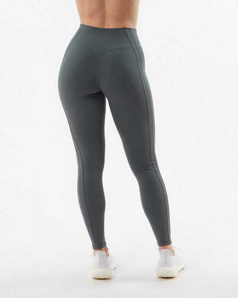 Leggins Alphalete Pulse Kinetic Mujer Beige Grises | Mexico-924058