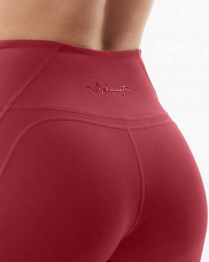 Leggins Alphalete Pulse Surge Mujer Rojos | Mexico-816473