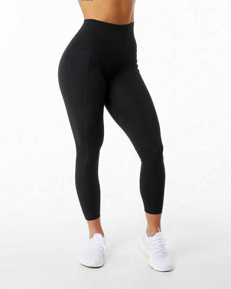 Leggins Alphalete Surface Pocket Mujer Negros | Mexico-571420