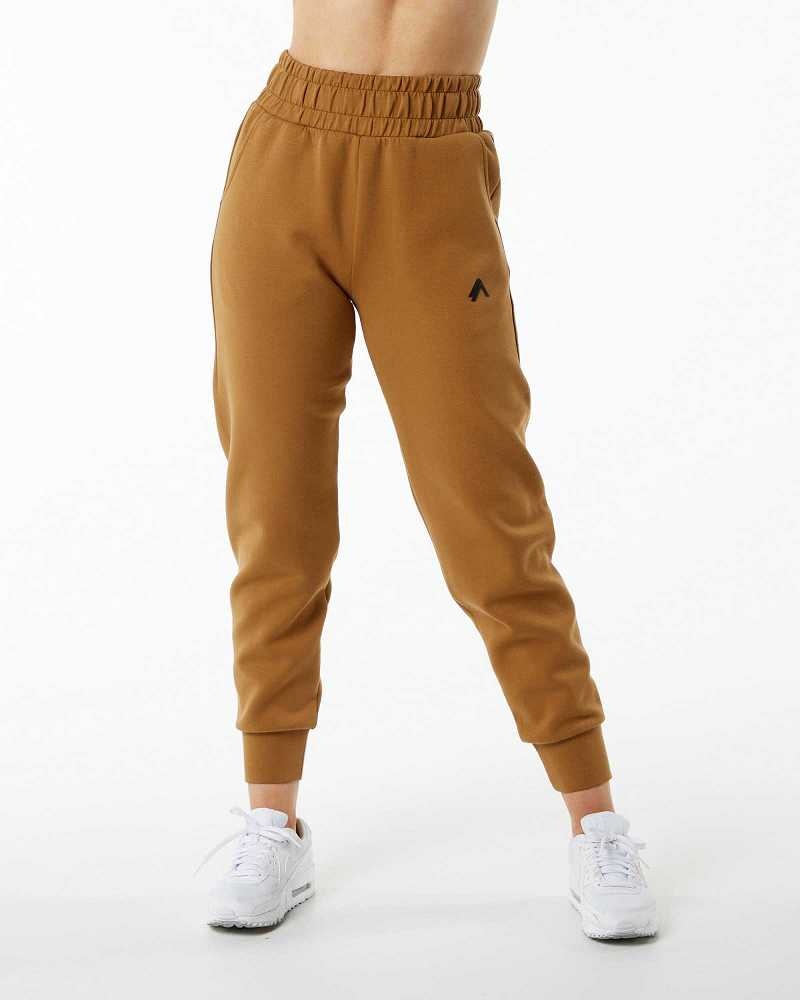 Pantalones Jogger Alphalete ELMTS Cuffed Mujer Marrom | Mexico-708451