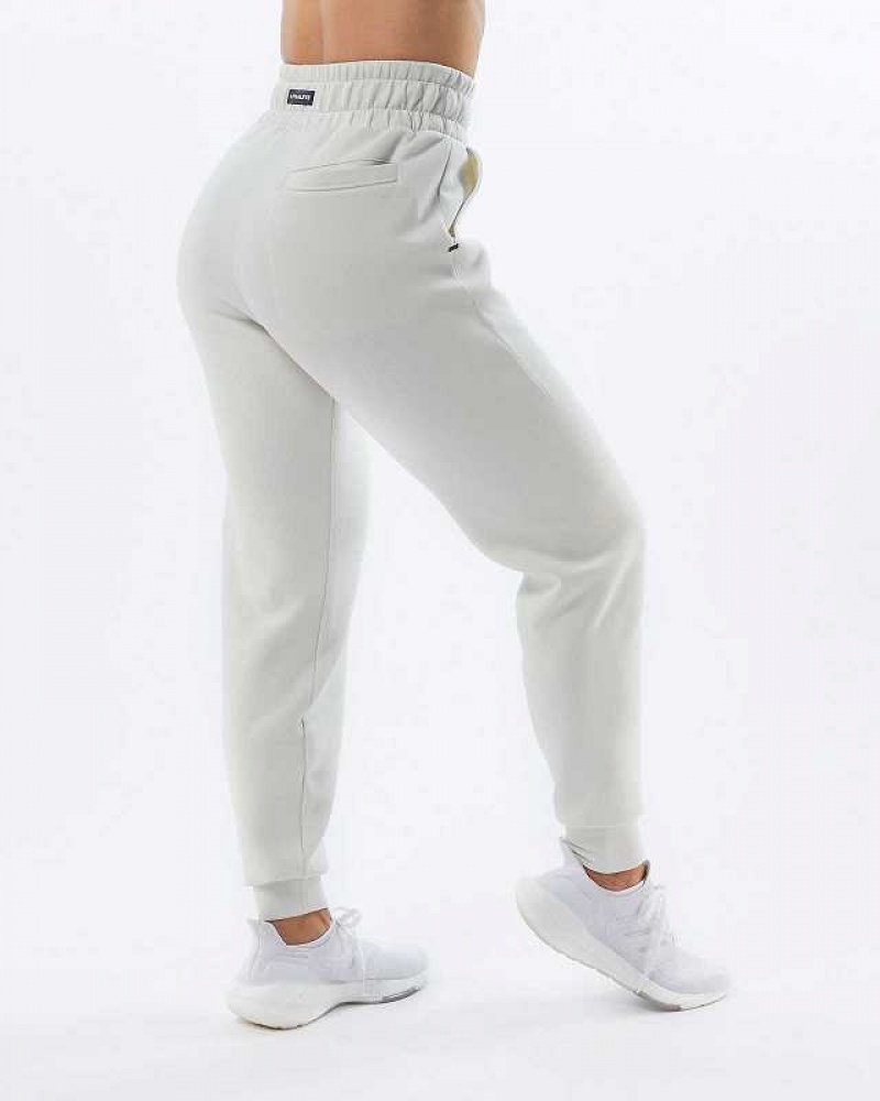 Pantalones Jogger Alphalete ELMTS Cuffed Mujer Blancos | Mexico-091287