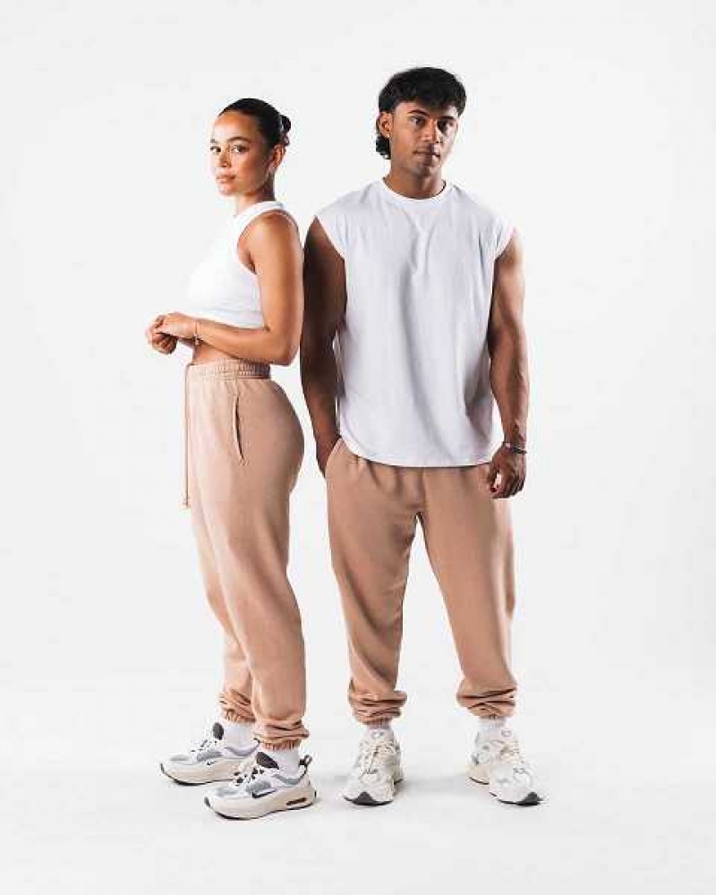 Pantalones Jogger Alphalete Earth Dye Natural Unisex Marrom | Mexico-120876