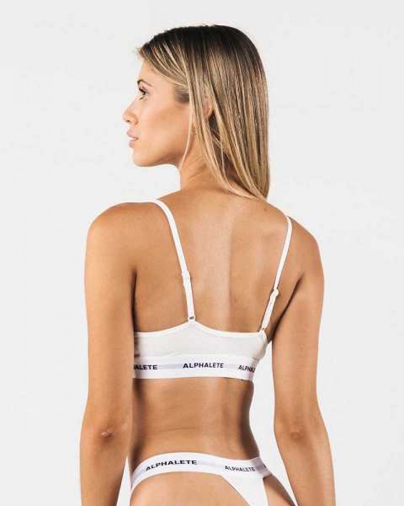 Ropa Interior Alphalete Acute Bralette Mujer Blancos | Mexico-095431