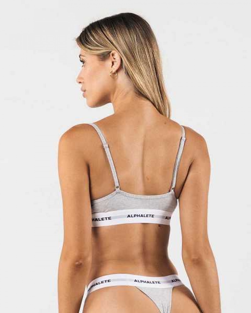 Ropa Interior Alphalete Acute Bralette Mujer Grises | Mexico-489213