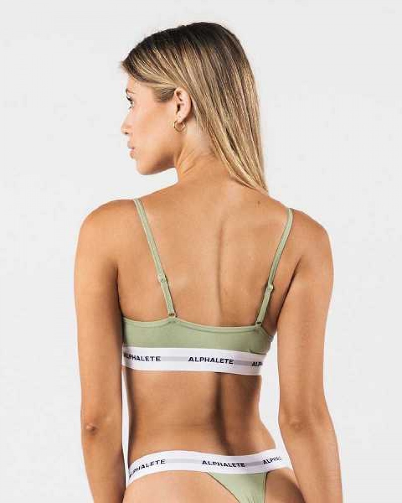 Ropa Interior Alphalete Acute Bralette Mujer Verdes | Mexico-627401