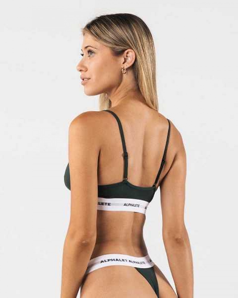 Ropa Interior Alphalete Acute Bralette Mujer Verdes | Mexico-286740