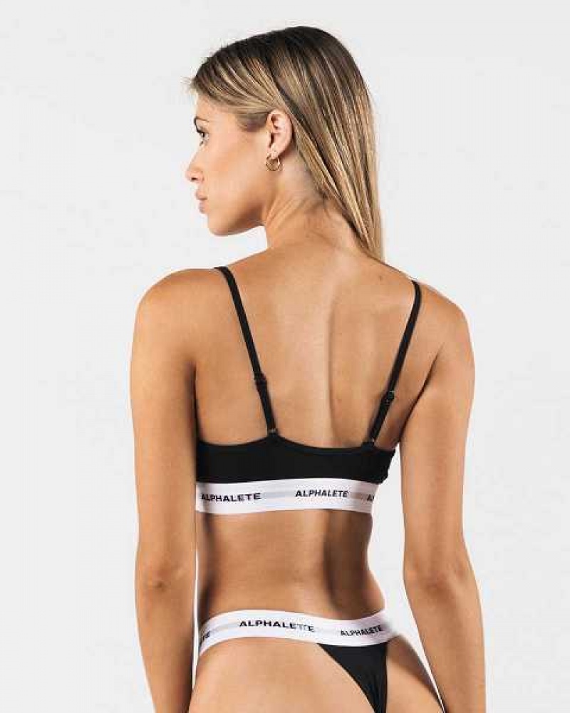 Ropa Interior Alphalete Acute Bralette Mujer Negros | Mexico-458721