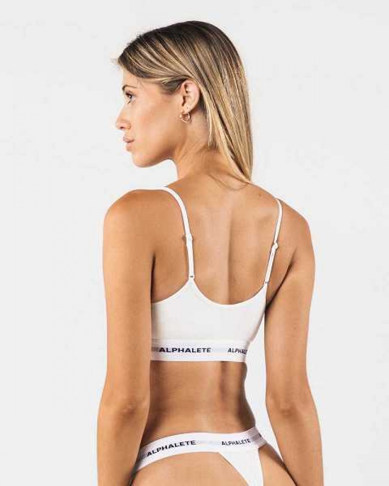 Ropa Interior Alphalete Acute Cami Bralette Mujer Blancos | Mexico-352748