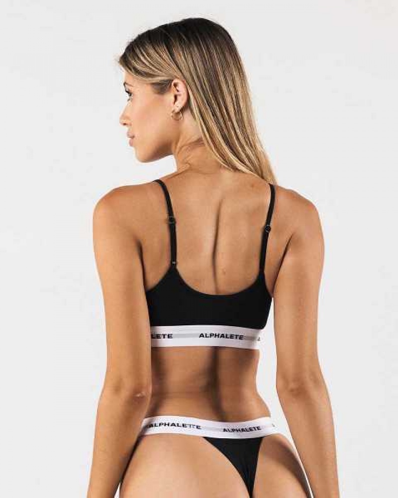 Ropa Interior Alphalete Acute Cami Bralette Mujer Negros | Mexico-068451